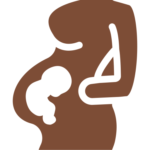 Pregnant woman holding her belly icon representing pregnancy as a risk factor for piles
