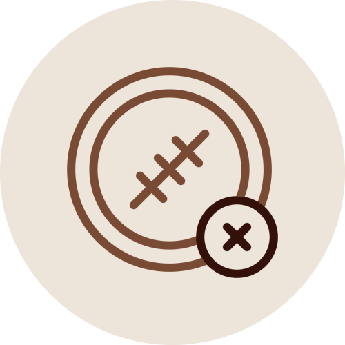 Sutured skin icon with cancel symbol showing Agni Karma as a non-surgical treatment option